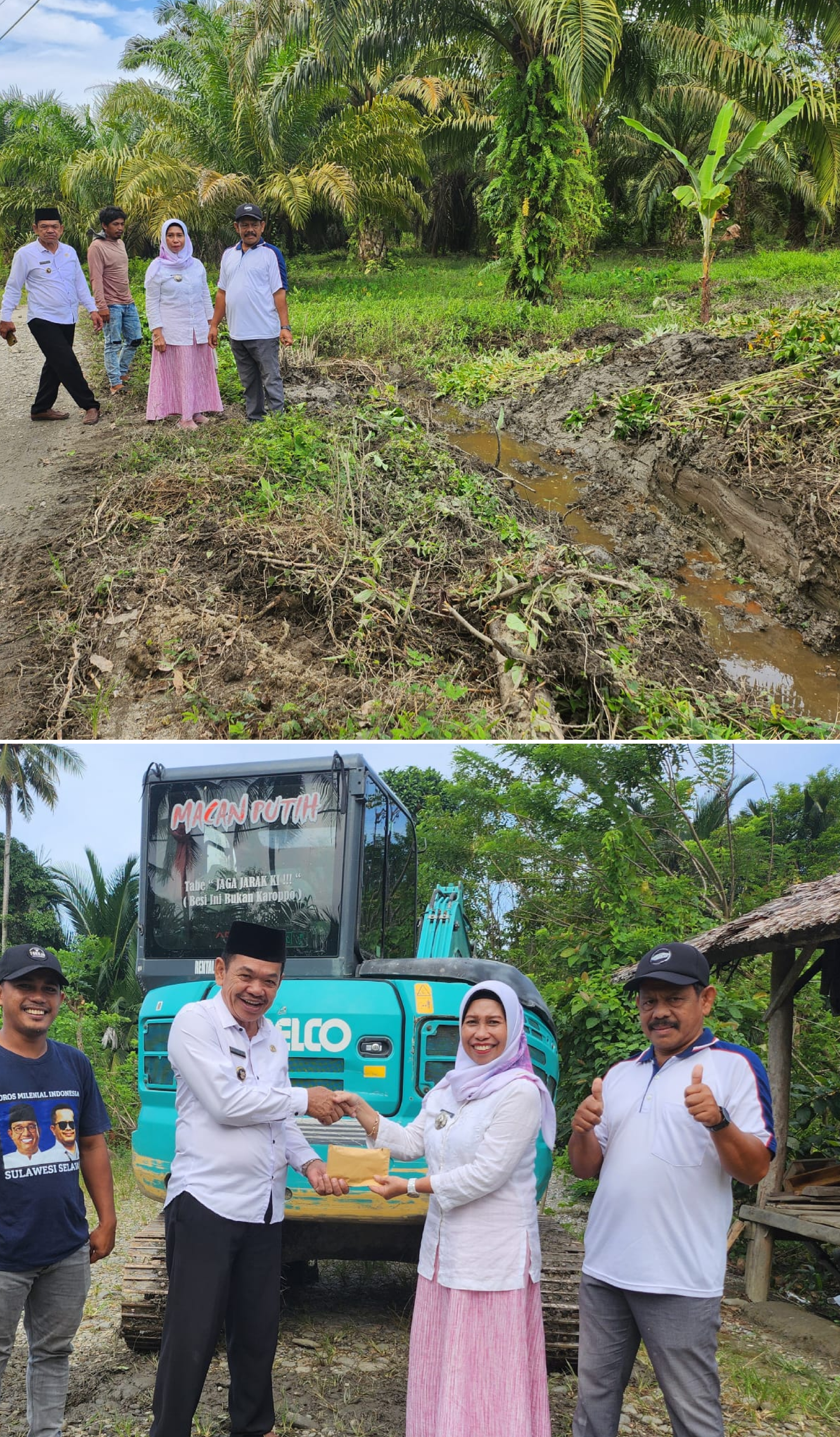 Bungadidi, 12 juni 2024, camat memberikan bantuan dana untuk bahan bakar alat berat  pembuatan parit
